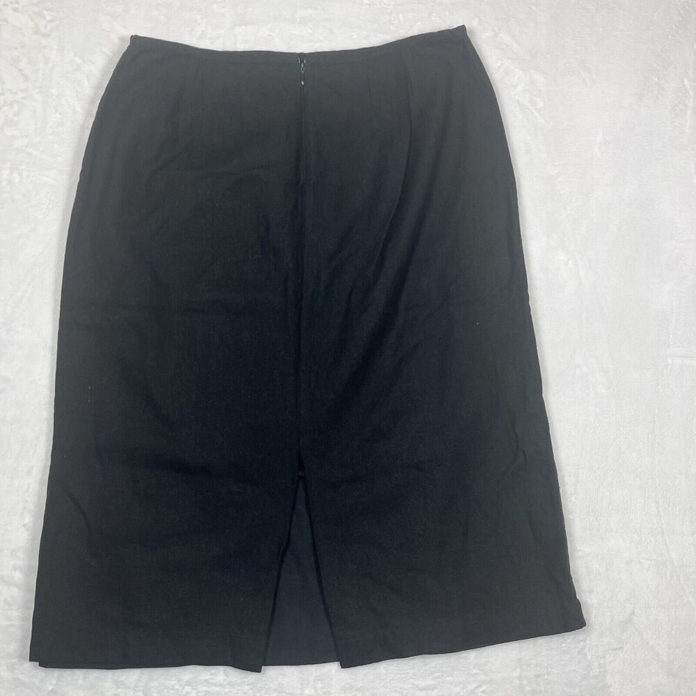 Richard Malcolm Embroidered Beaded Floral Skirt Linen Blend Black Size 14 - Picture 4 of 7